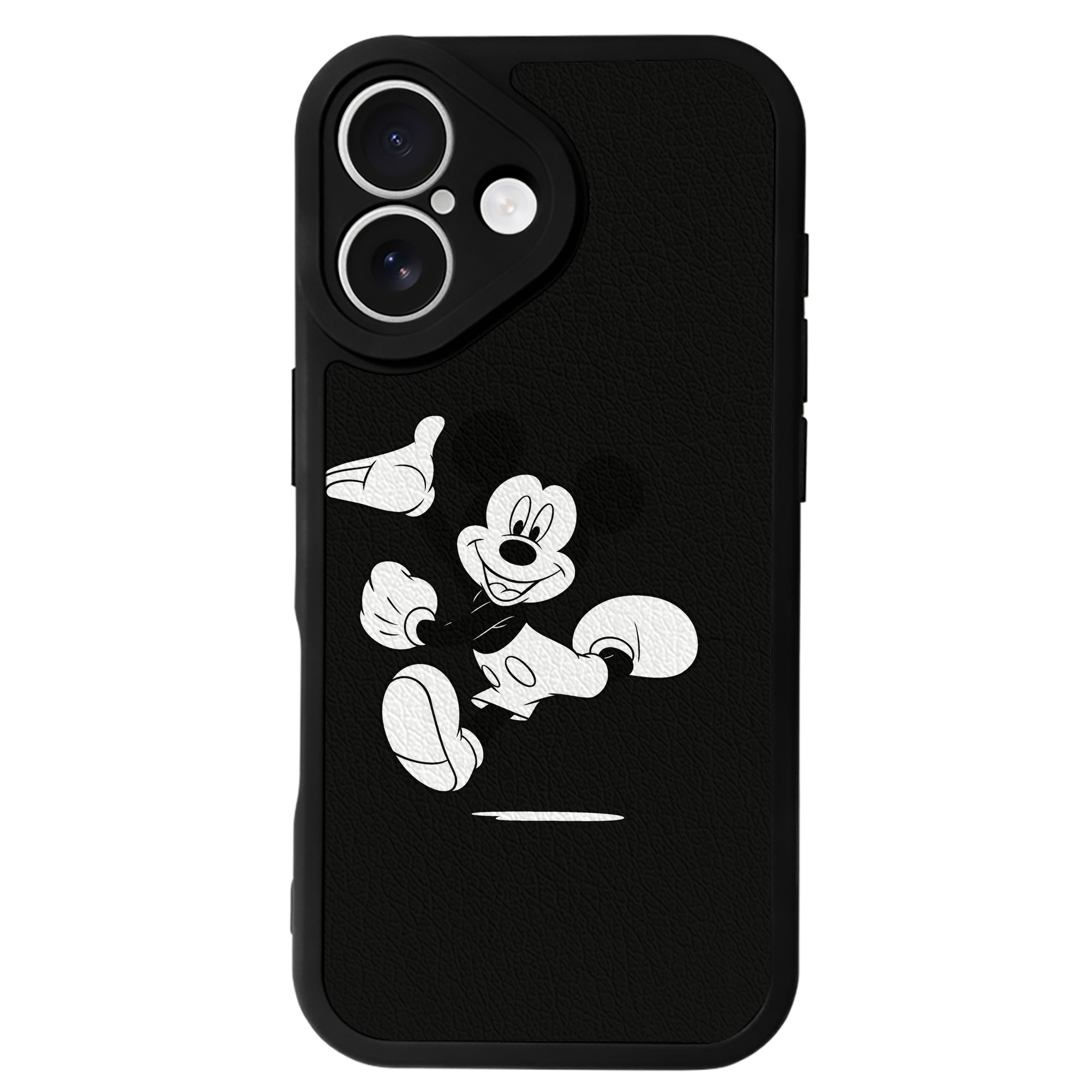 （画像用） ミッキーマウス Mickey Mouse 【iPhone 16シリーズ対応】シリコンスマホケース（レザー調） 材質：シリコン